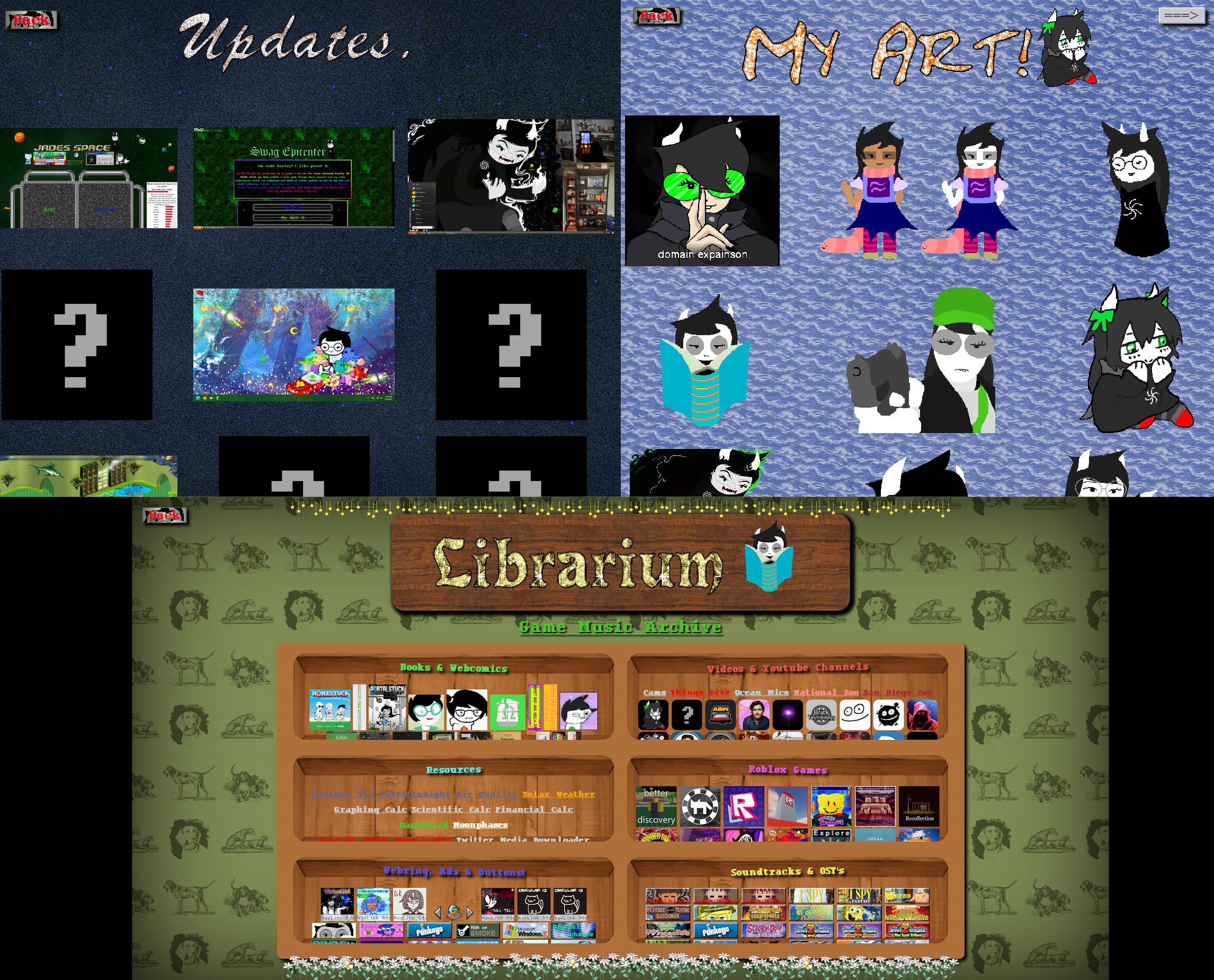 10/1/2025: Redone multiple sections of the website, also planning on fixing up the roblox games section soon